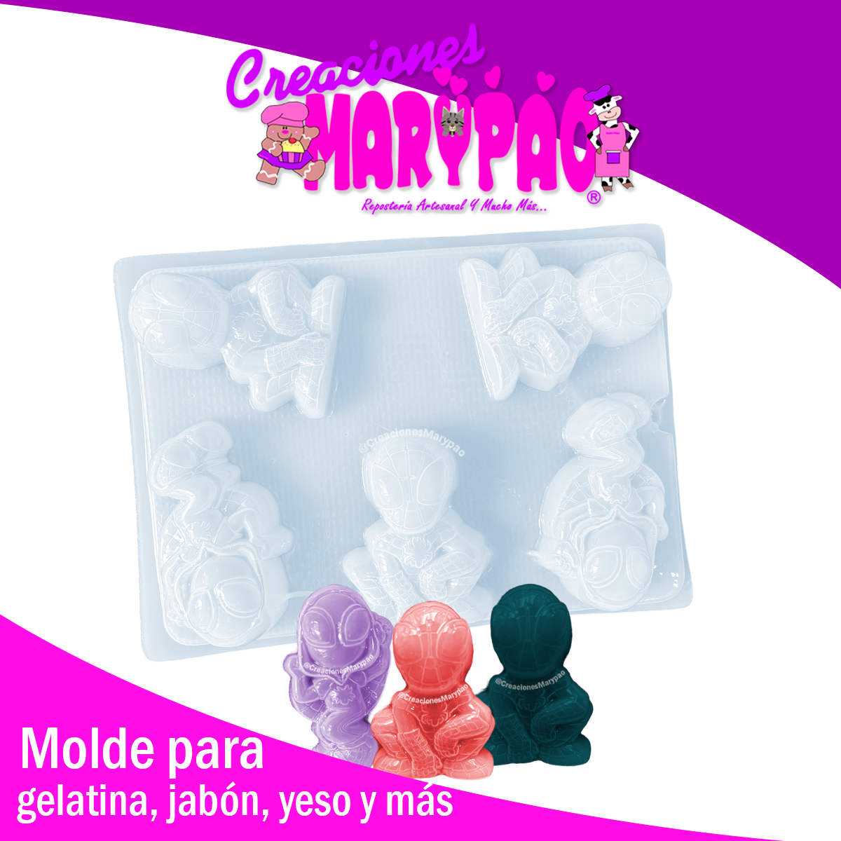 🕷️Molde Spidey y Sus Amigos Yesitos Gelatinas y Más🕷️