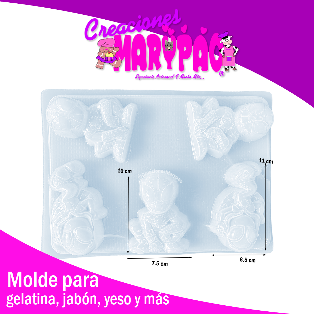 🕷️Molde Spidey y Sus Amigos Yesitos Gelatinas y Más🕷️