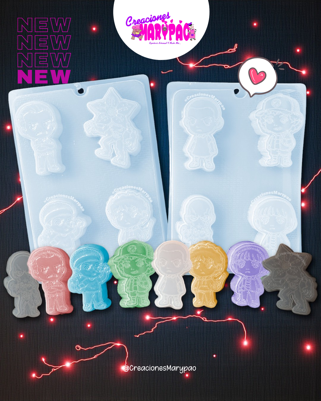 Moldes Stranger Things Yesitos Gelatinas Y Más Fanart Pack 2 pzas😱