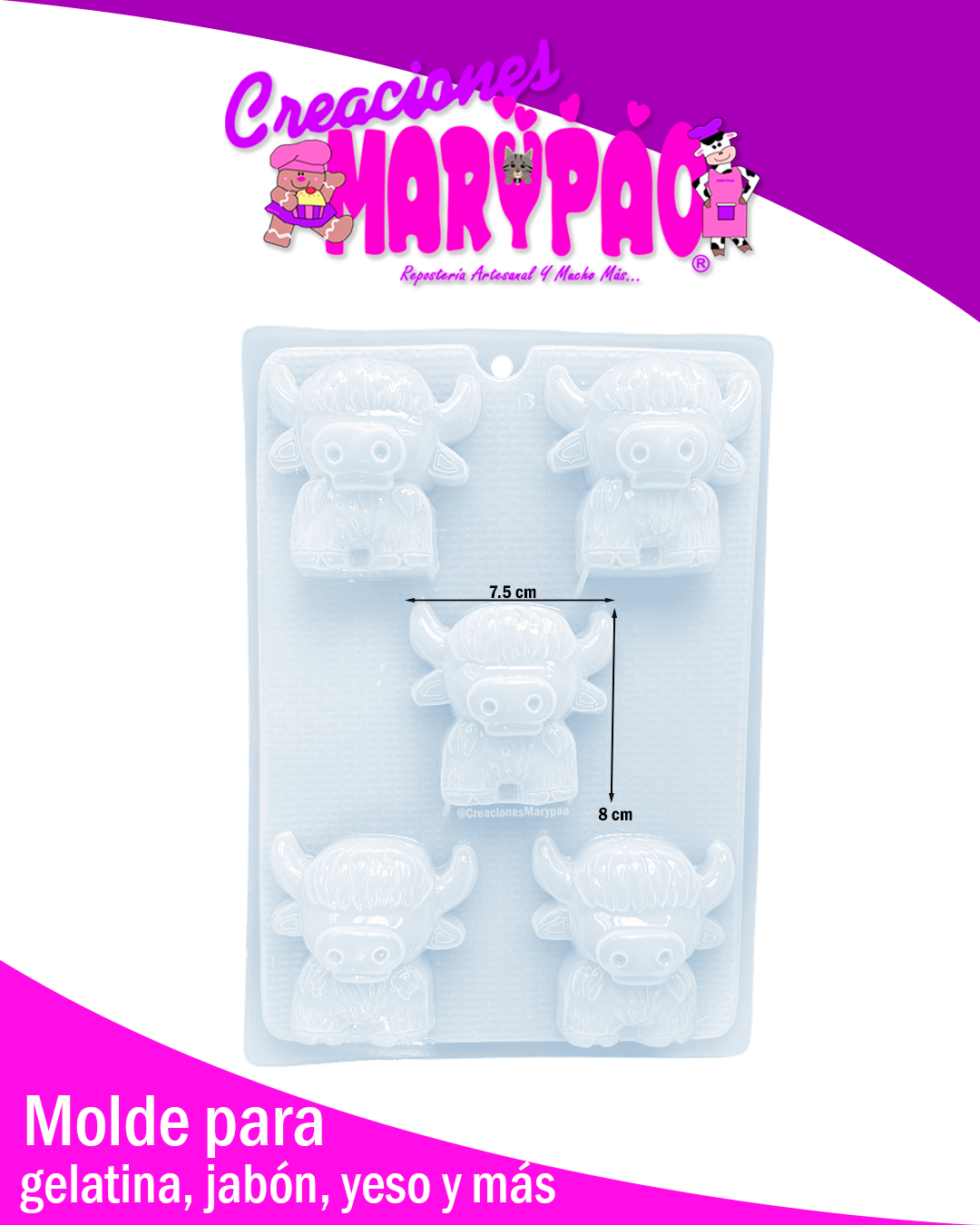 Molde Toro Torito Figuras de Yeso Jabones Gelatinas 🐂