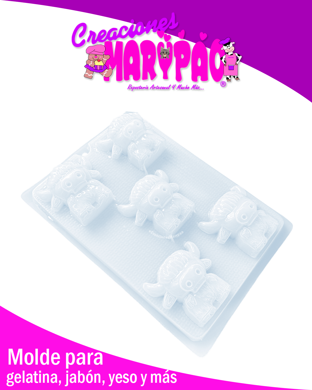 Molde Toro Torito Figuras de Yeso Jabones Gelatinas 🐂