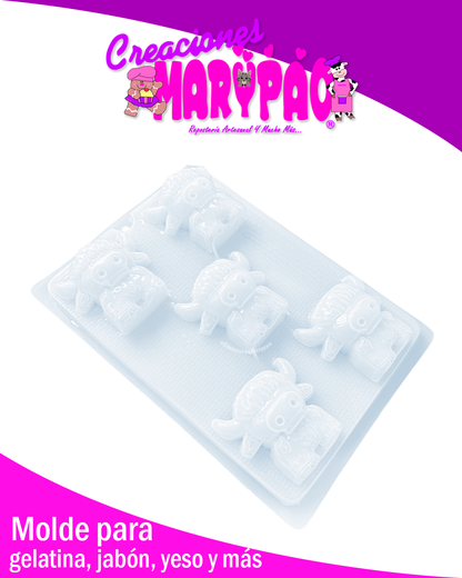 Molde Toro Torito Figuras de Yeso Jabones Gelatinas 🐂