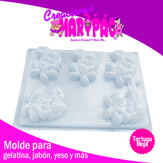 Molde Tortugas Ninja Gelatinas Jabones Figuras de Yeso