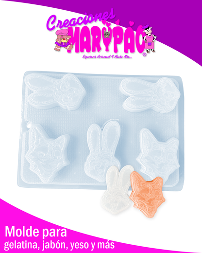 🐰🦊 Molde Inspirado en Zootopia – Judy & Nick Yesitos Gelatinas Y Más✨