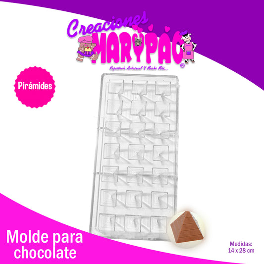 Molde Chocolate Policarbonato Pirámides