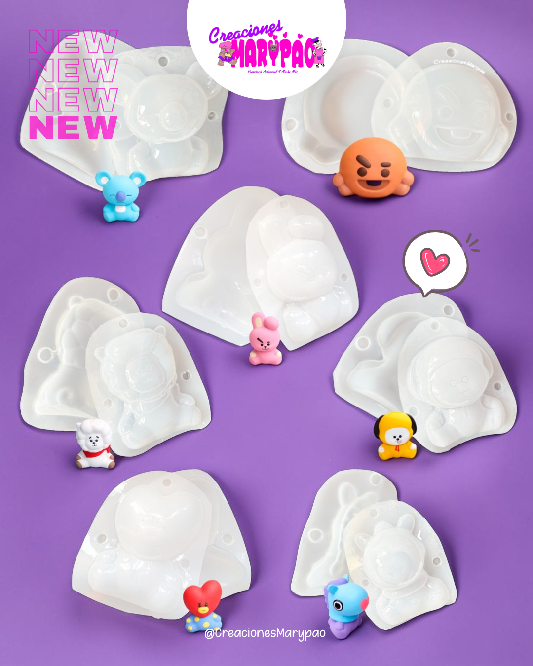 ✨Molde Para Alcancías de Yeso BTS Mascotas - SHOOKY