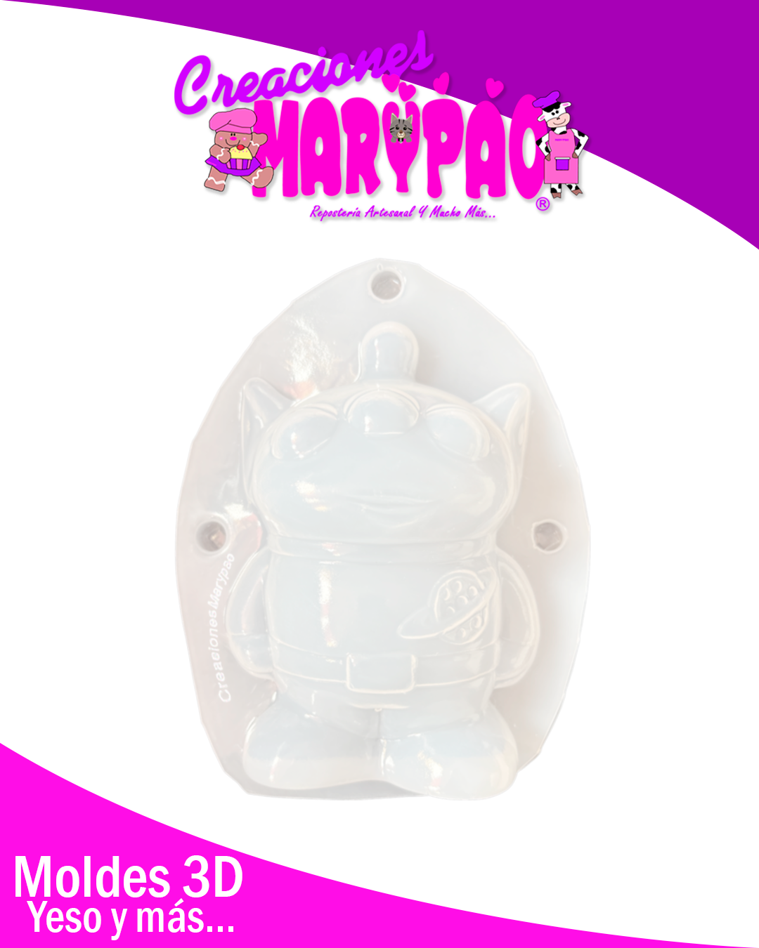✨Molde para Alcancías de Yeso Toy Story Marcianito 👽