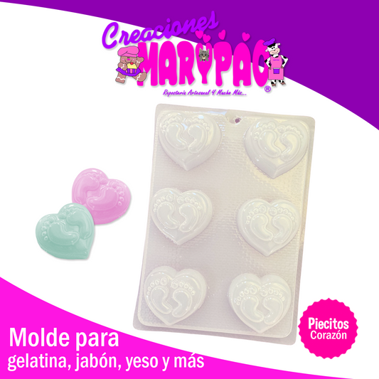 Molde Corazón Piecitos De Bebé Baby Shower