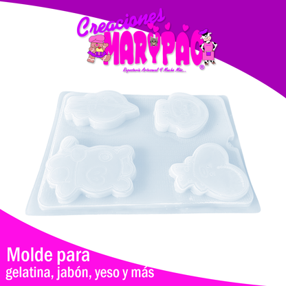 Moldes BTS Mascotas Yesitos Gelatinas Y Más Fanart Pack 2 pzas✨