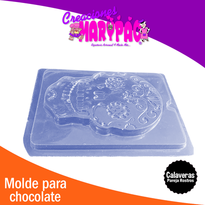 Moldes Calaveras De Chocolate Día de Muertos Rostros