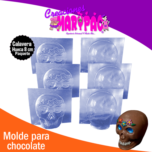 Moldes Calavera Hueca 8 cm Chocolate Dia de Muertos