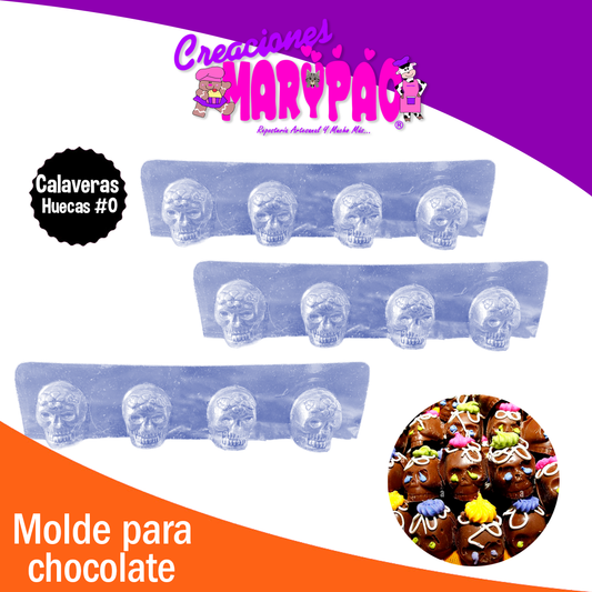 Moldes Calaveras De Chocolate #0 Huecas Mini Día de Muertos