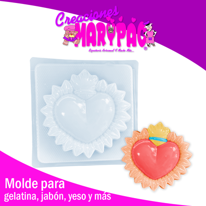 ❤️Molde Corazones Milagritos Mexicanos Diseño Grande Fuego🔥