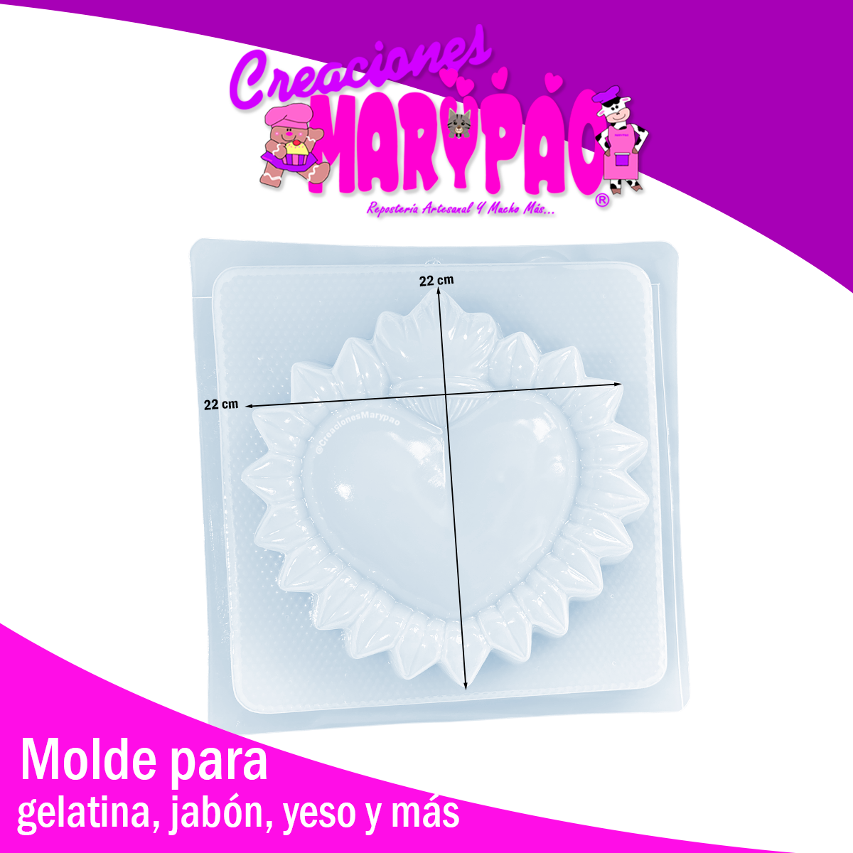 ❤️Molde Corazones Milagritos Mexicanos Diseño Grande Fuego🔥