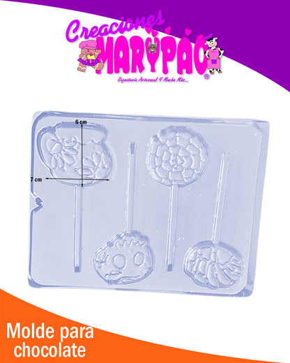 Moldes Paletas de Chocolate Día de Muertos Ofrenda🏵️