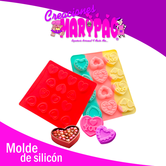 Moldes De Silicón Febrero Corazones Surtidos Pack