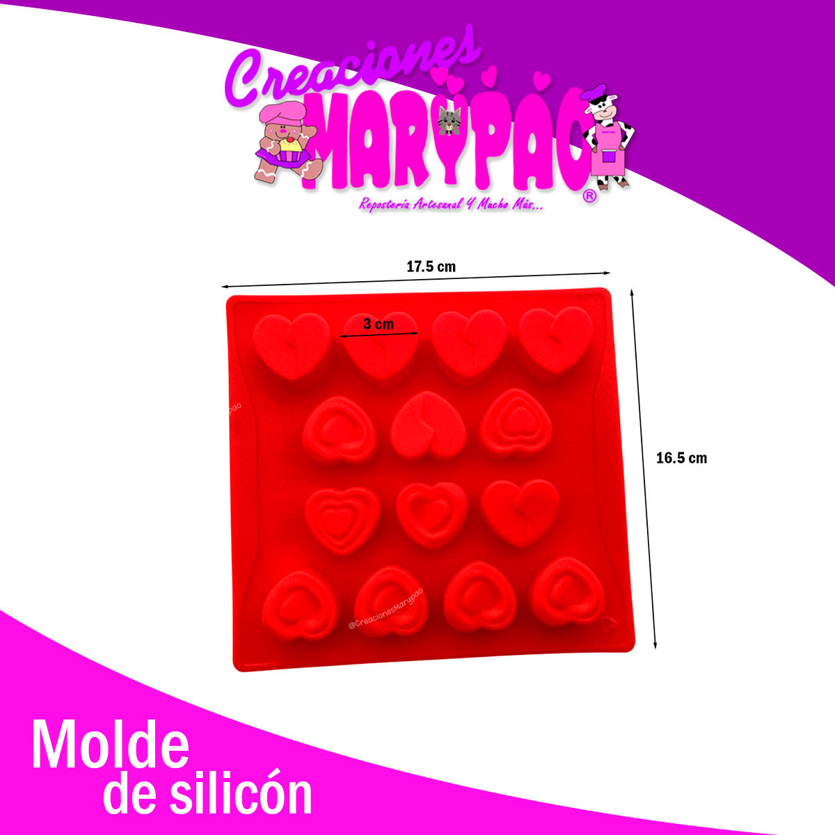 Moldes De Silicón Febrero Corazones Surtidos Pack