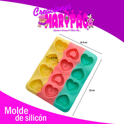 Moldes De Silicón Febrero Corazones Surtidos Pack