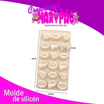 Moldes De Silicón Febrero Corazones y Labios Pack Sexy