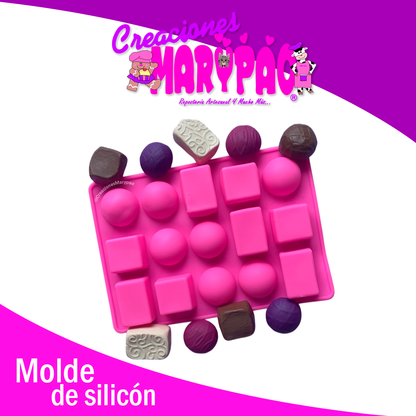 Molde De Silicón Para Chocolates Rellenos con Textura