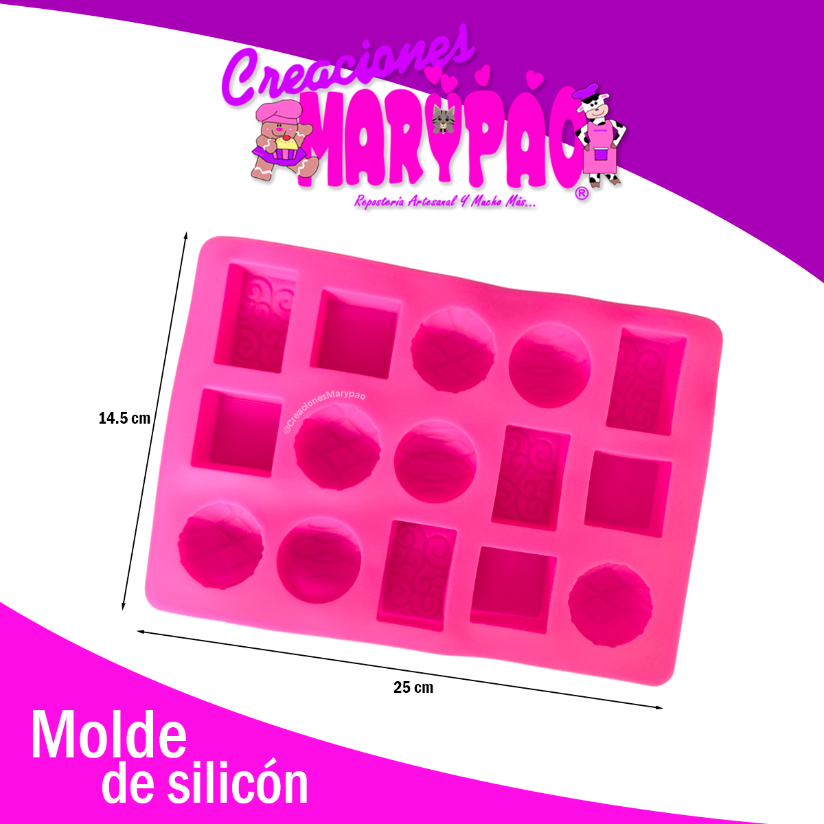 Molde De Silicón Para Chocolates Rellenos con Textura