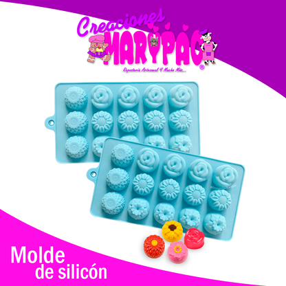 🌸✨ Pack de 2 Moldes de Silicón Flores – Ideal para Chocolatería y Bombonería ✨🌸