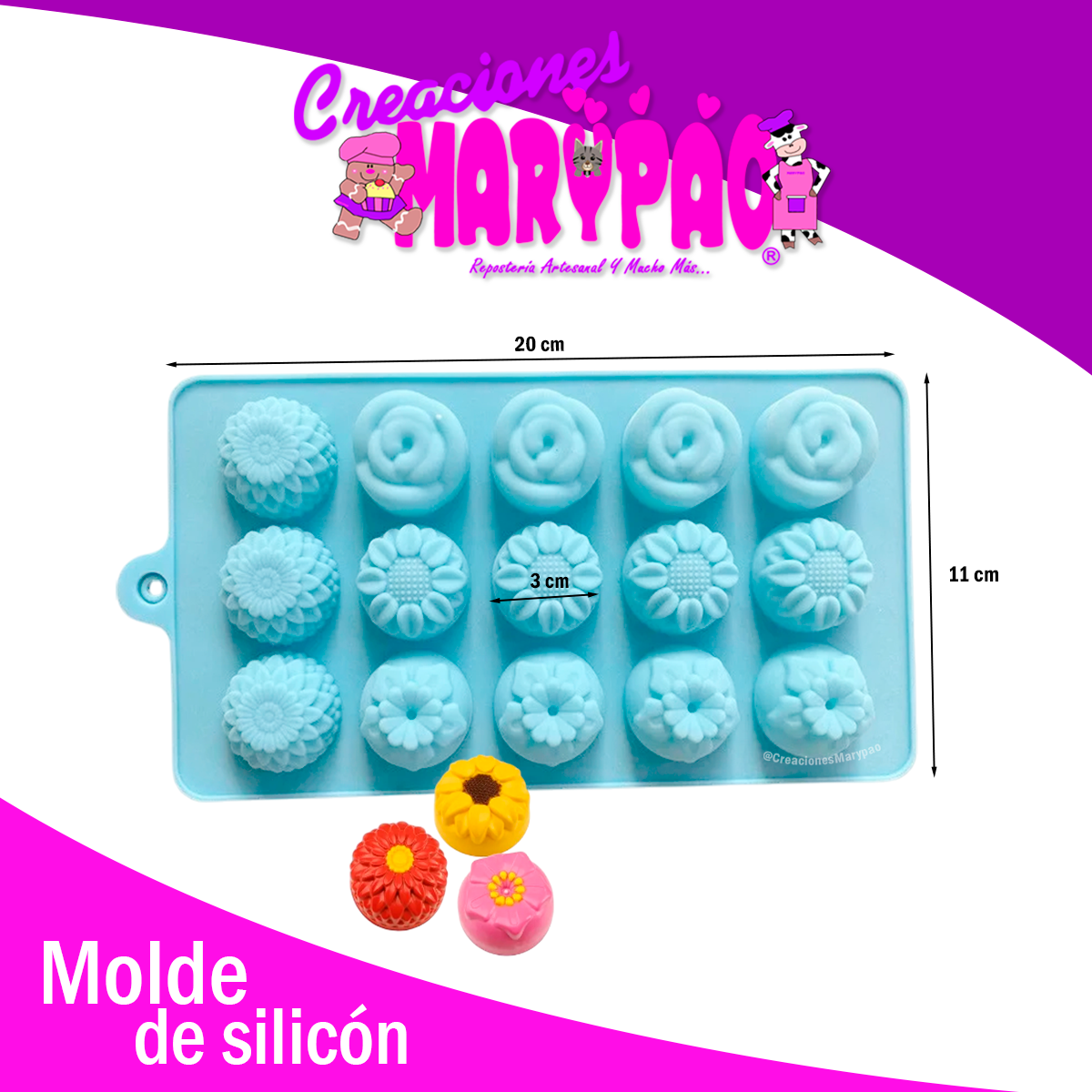🌸✨ Pack de 2 Moldes de Silicón Flores – Ideal para Chocolatería y Bombonería ✨🌸