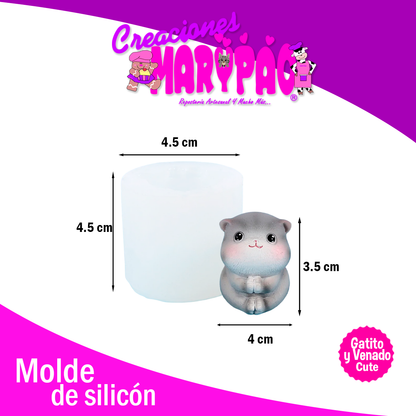 Moldes De Silicón Gatito y Vendado Paquete Cute Velas Yeso