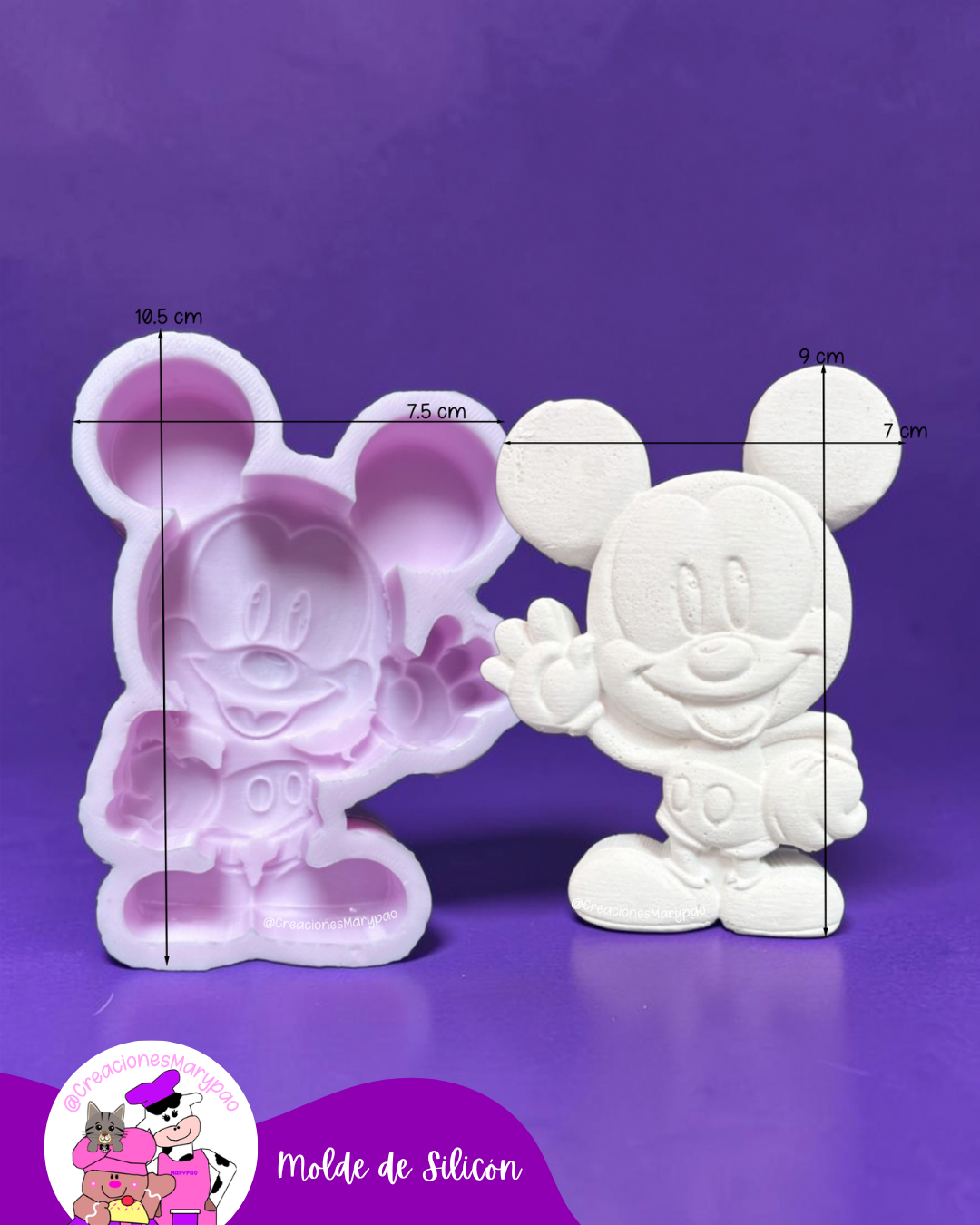 🎀Moldes de Silicón Mickey y Minnie✨