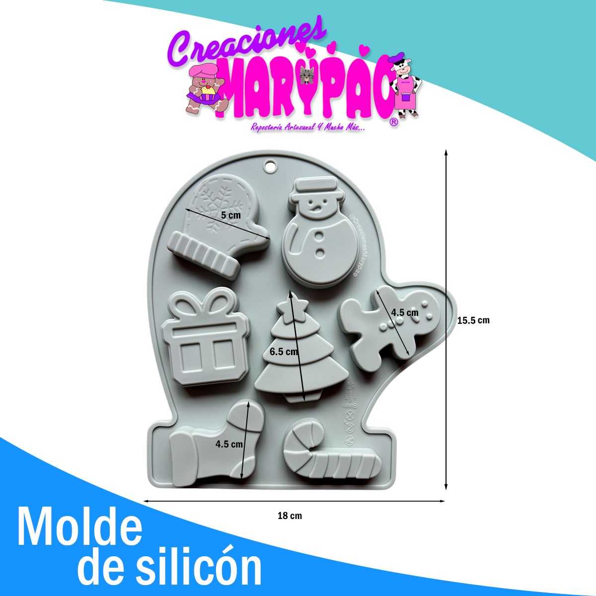 Moldes De Silicón Navidad Árbol Guante y Sombrero Pack