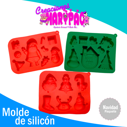 Moldes De Silicón Navidad Paquete Oferta