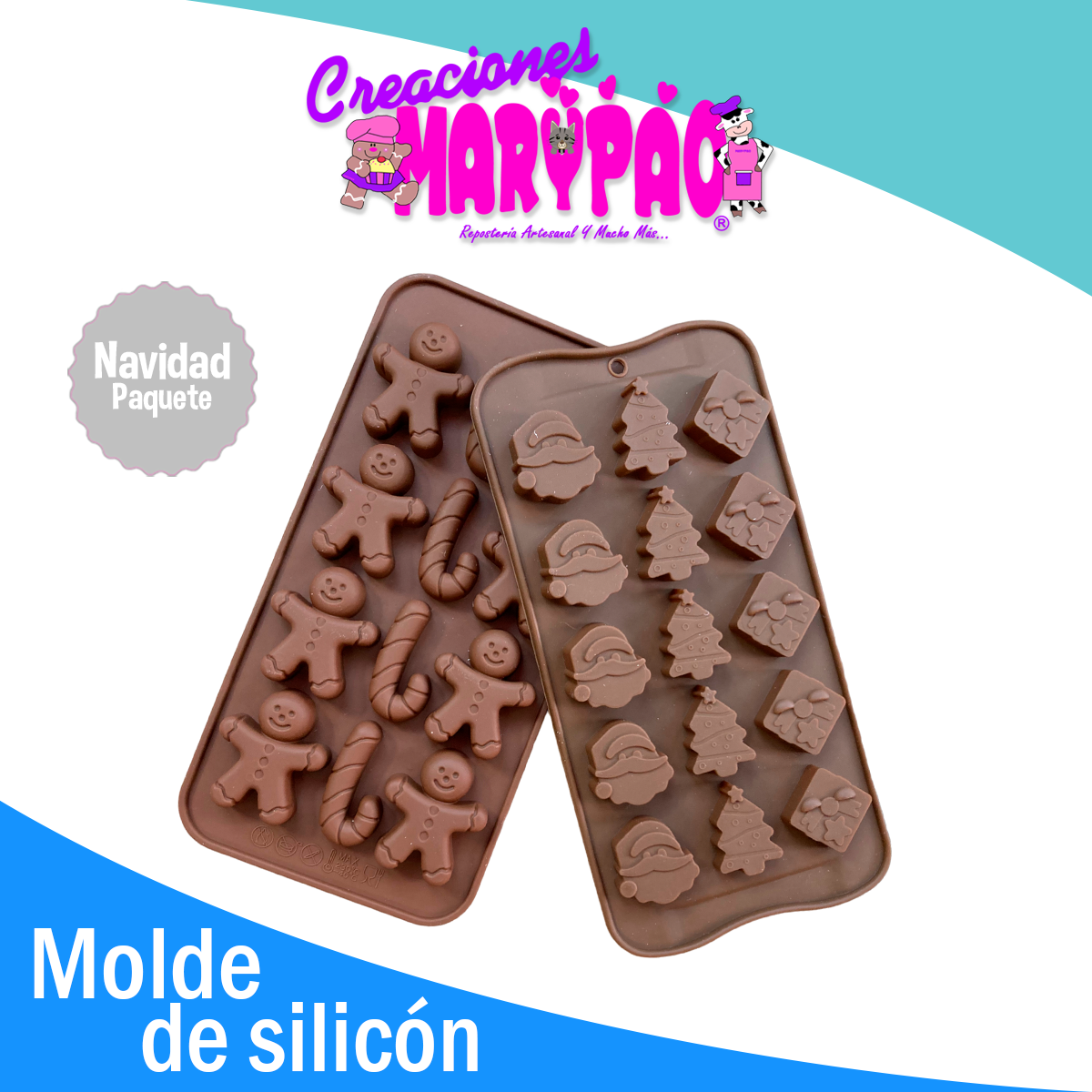 Moldes De Silicon Navidad Chocolates