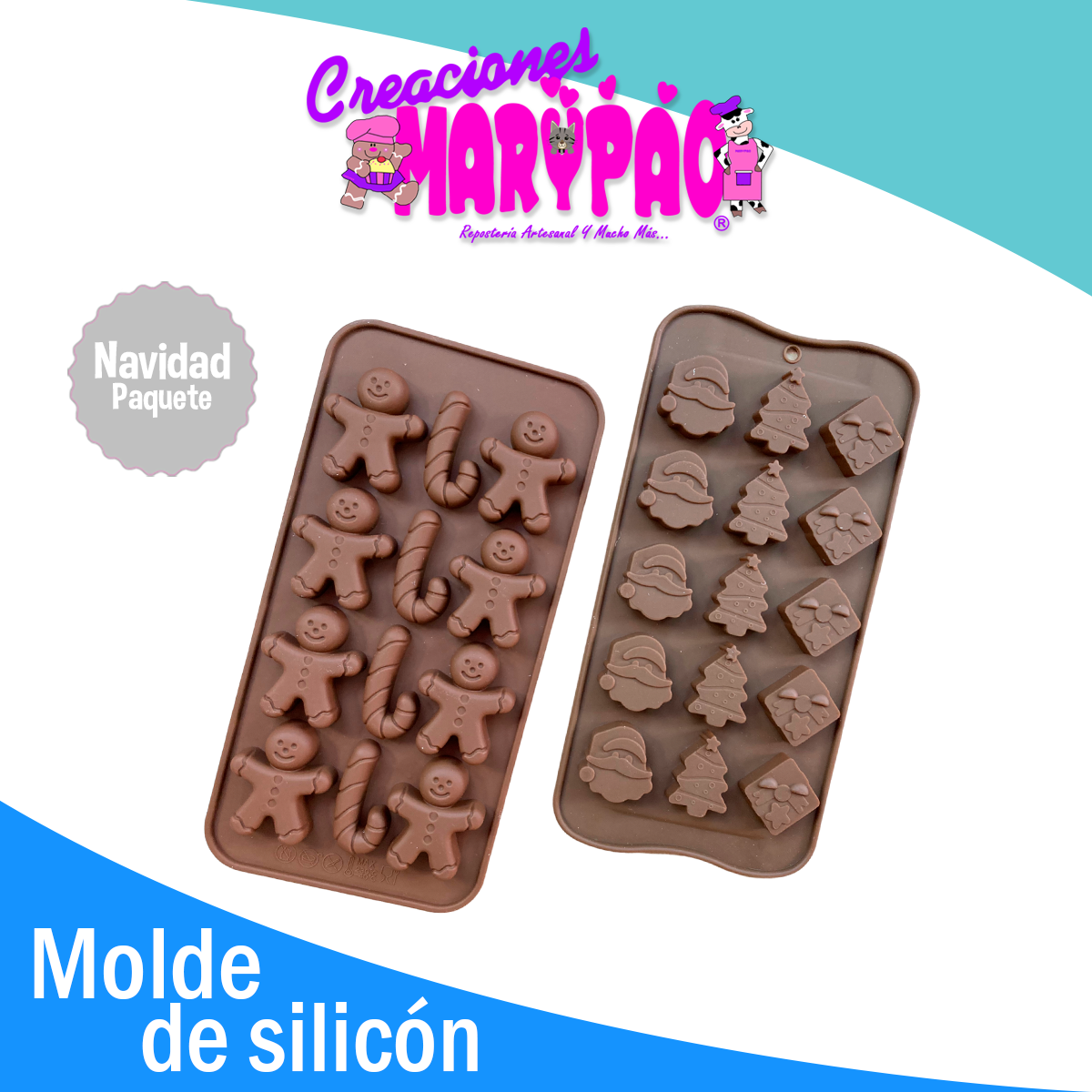 Moldes De Silicon Navidad Chocolates