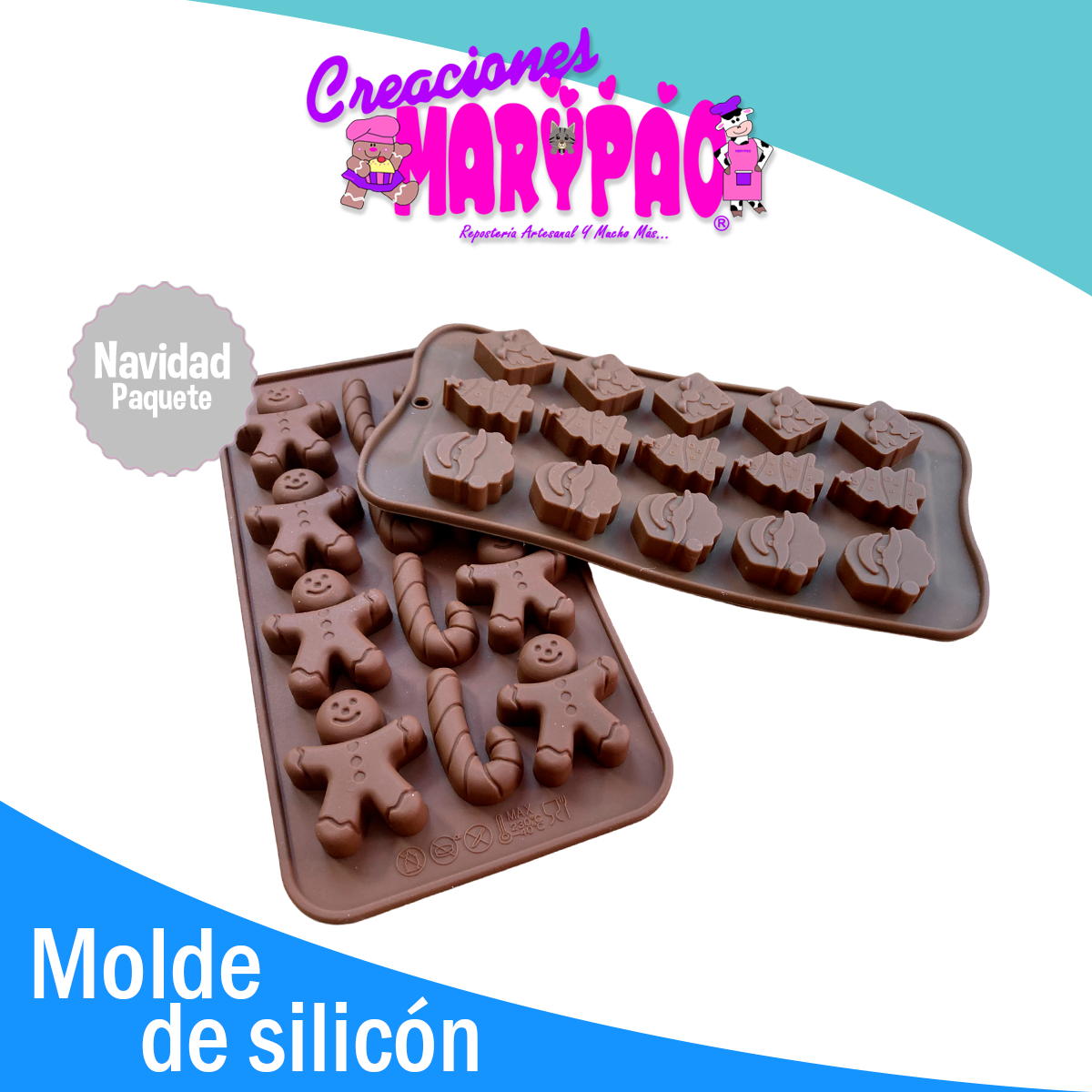 Moldes De Silicon Navidad Chocolates