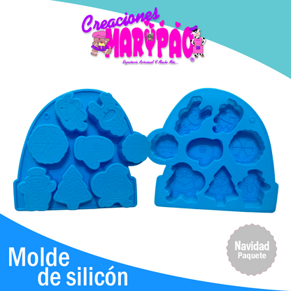 Moldes De Silicón Navidad Bota Árbol Pino Paquete Oferta