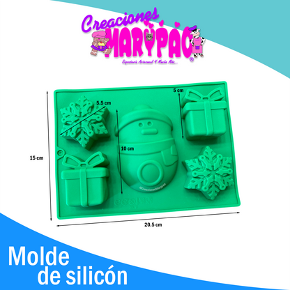 🎅 Pack de Moldes Navideños de Silicón – Santa & Muñeco de Nieve 🎄
