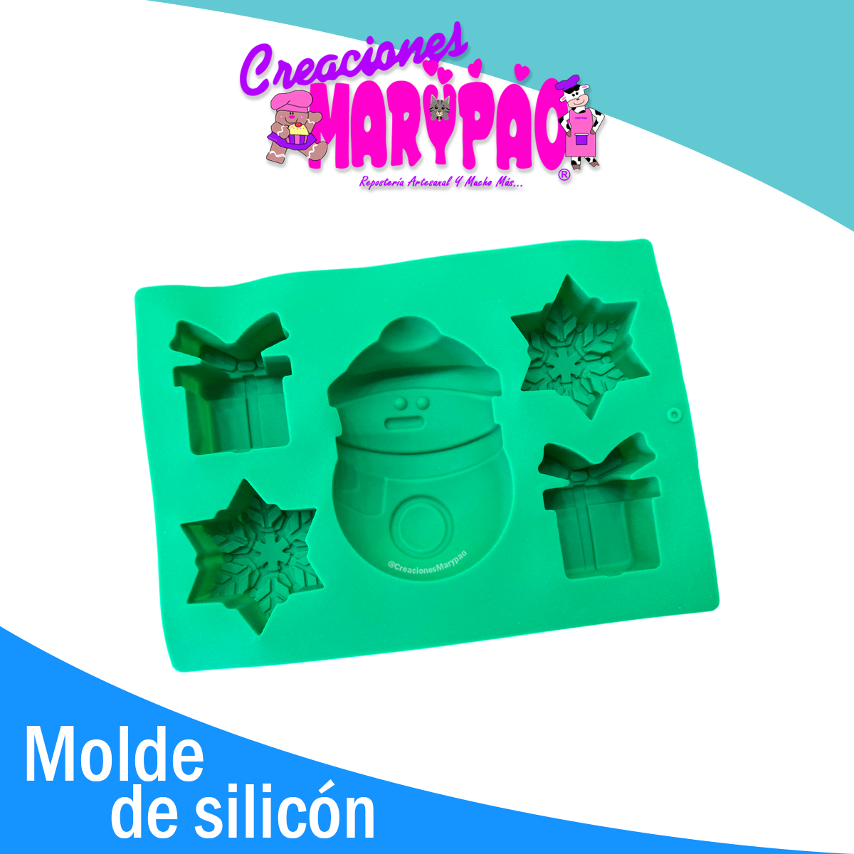 🎅 Pack de Moldes Navideños de Silicón – Santa & Muñeco de Nieve 🎄