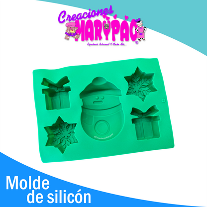 🎅 Pack de Moldes Navideños de Silicón – Santa & Muñeco de Nieve 🎄