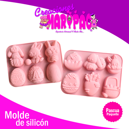 Moldes De Silicón Pascua Huevitos Conejo Pato Paquete Promoción