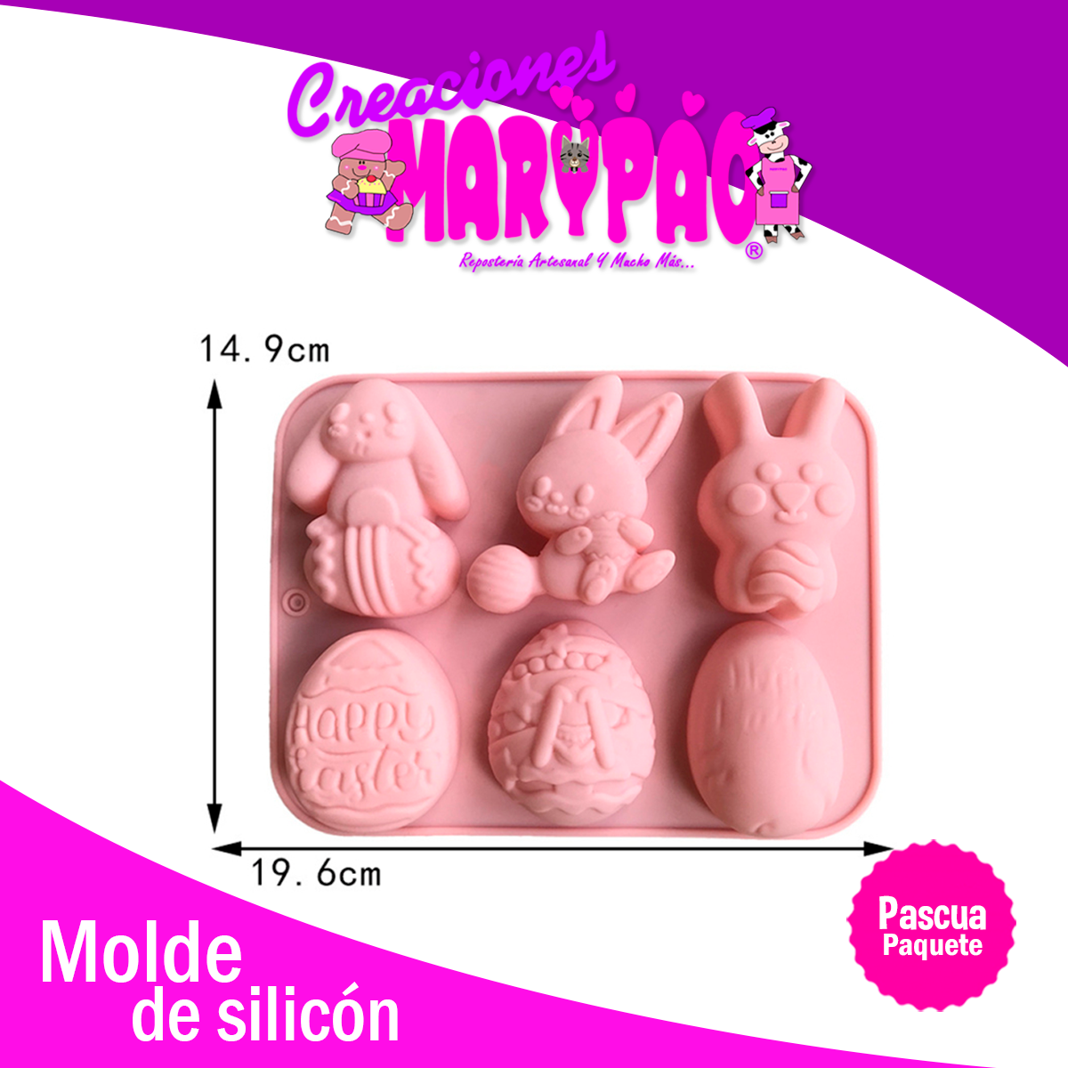 Molde De Silicón Pascua Huevitos Conejo