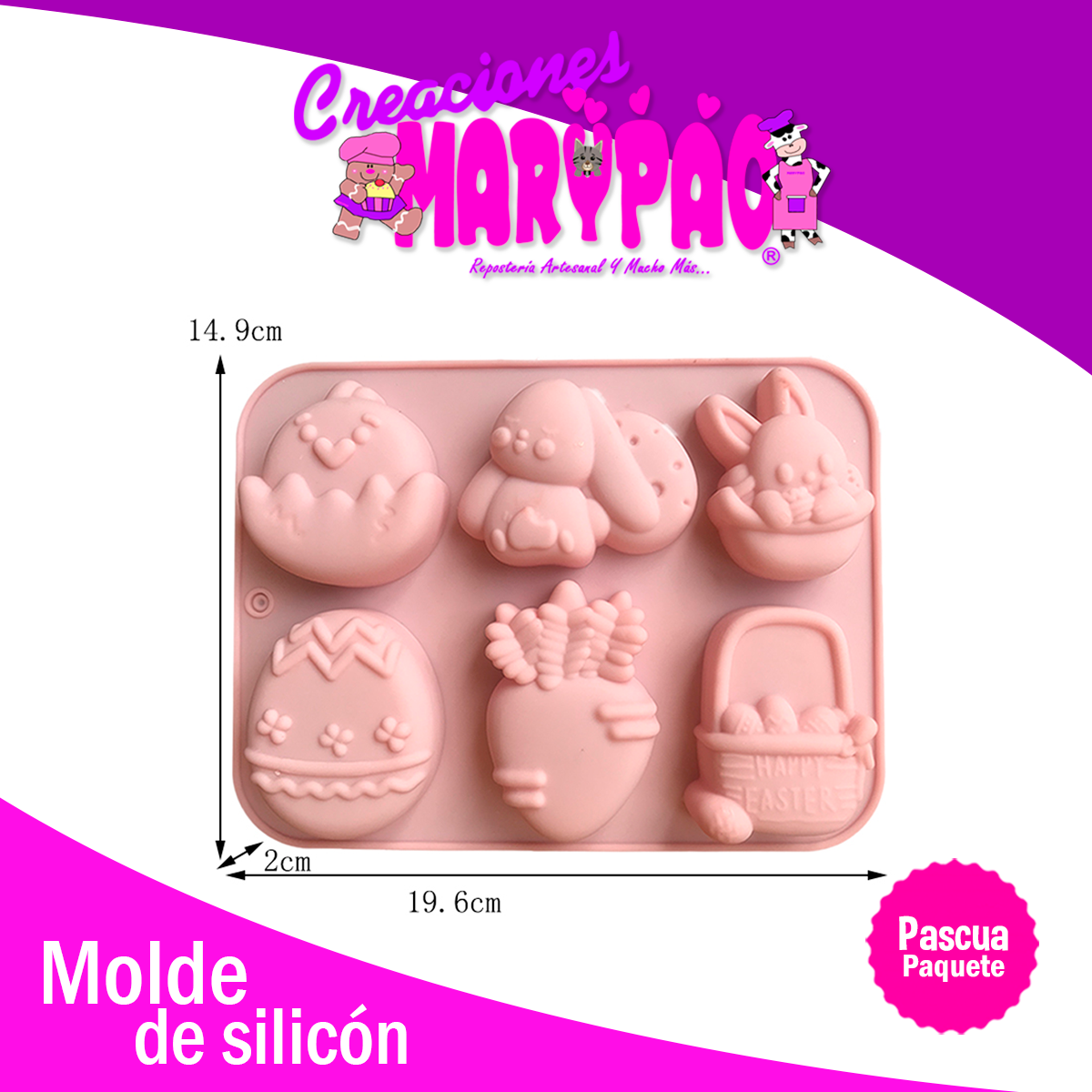 Moldes De Silicón Pascua Huevitos Conejo Pato Paquete Promoción