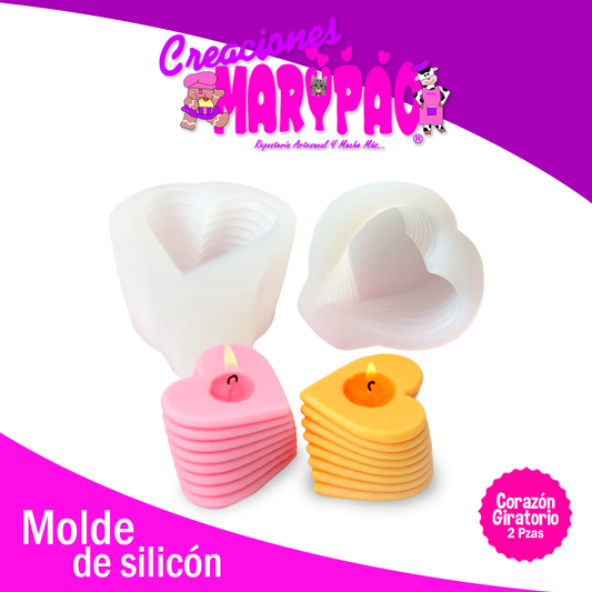 Moldes De Silicón Velas Corazones Giratorios Febrero Amor