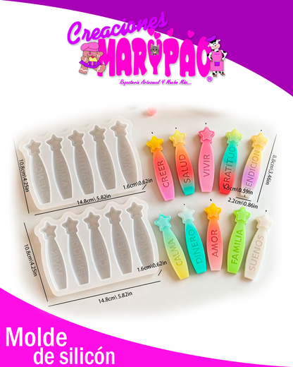 🌟Moldes de Silicón Velas Deseos Estrellas Navidad Año Nuevo Pack🕯️