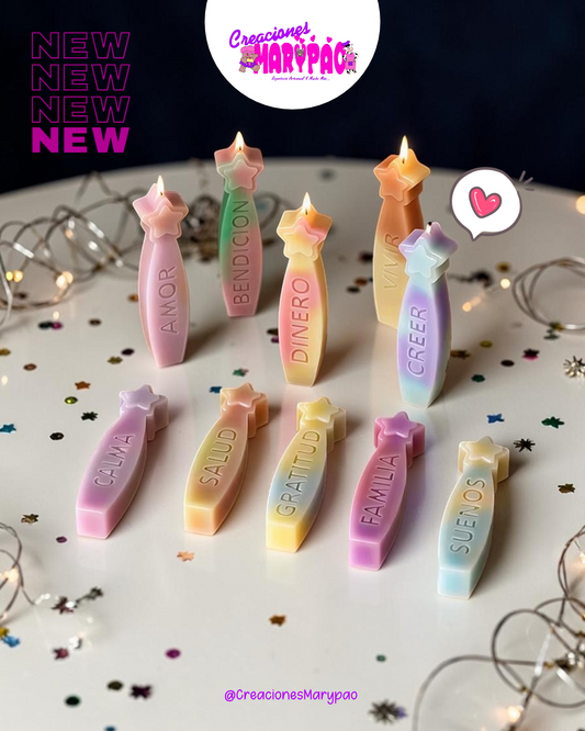 🌟Moldes de Silicón Velas Deseos Estrellas Navidad Año Nuevo Pack🕯️