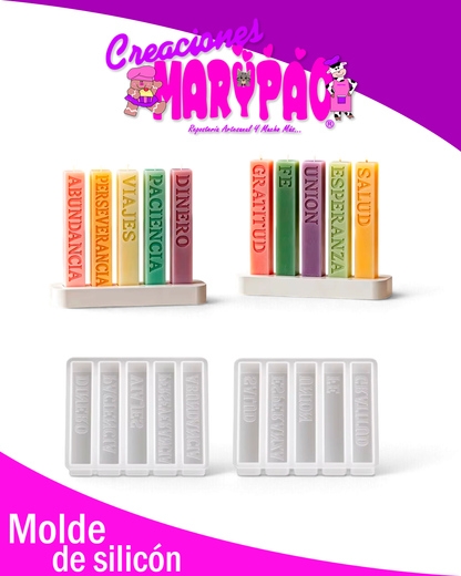 ✨Moldes de Silicón Velas Deseos Navidad Año Nuevo Pack🕯️