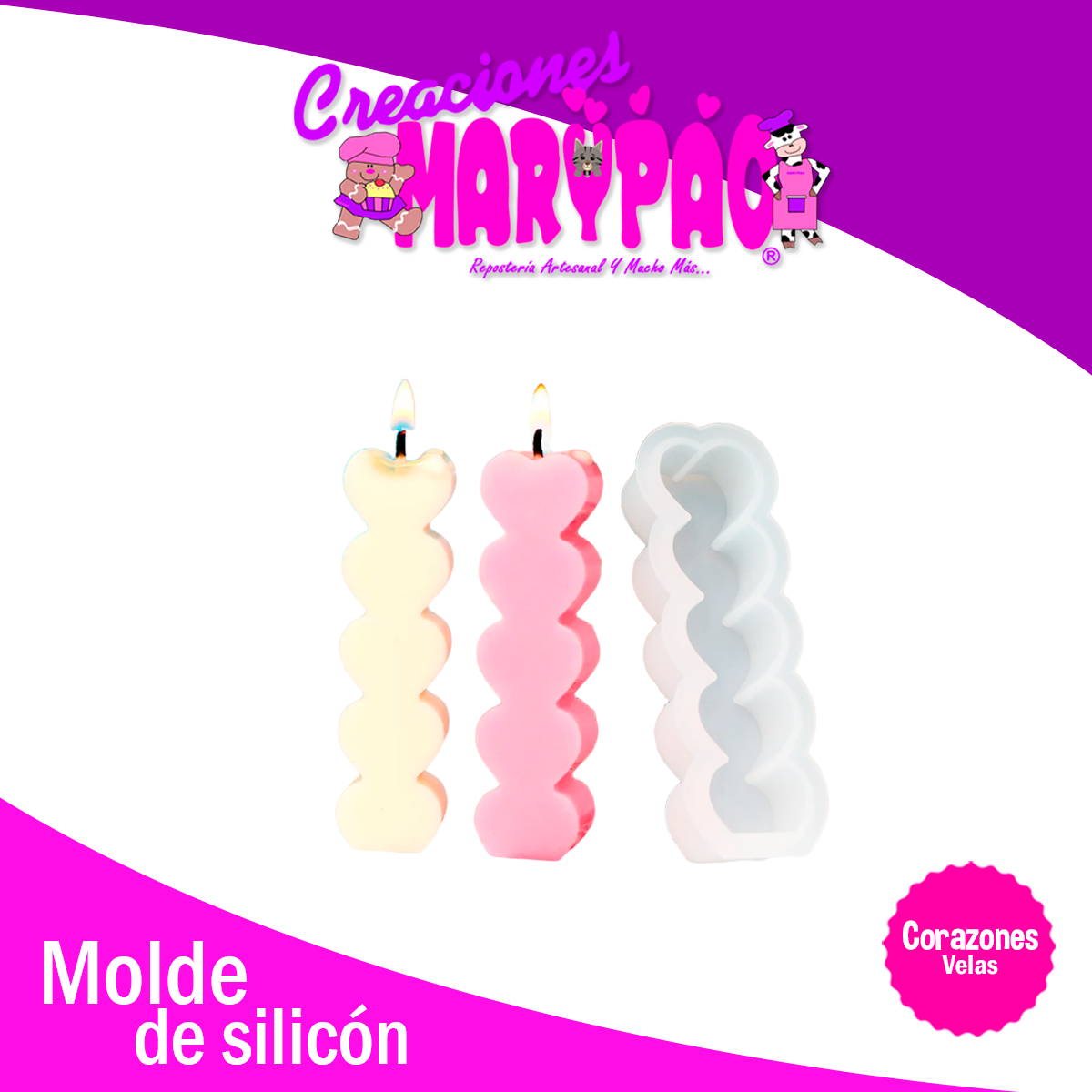 Moldes De Silicón Velas Corazones Amor