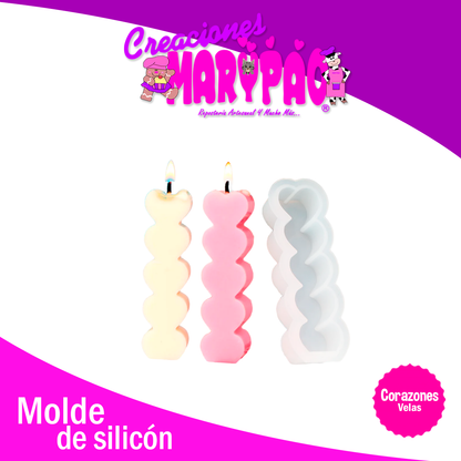 Moldes De Silicón Velas Corazones Amor