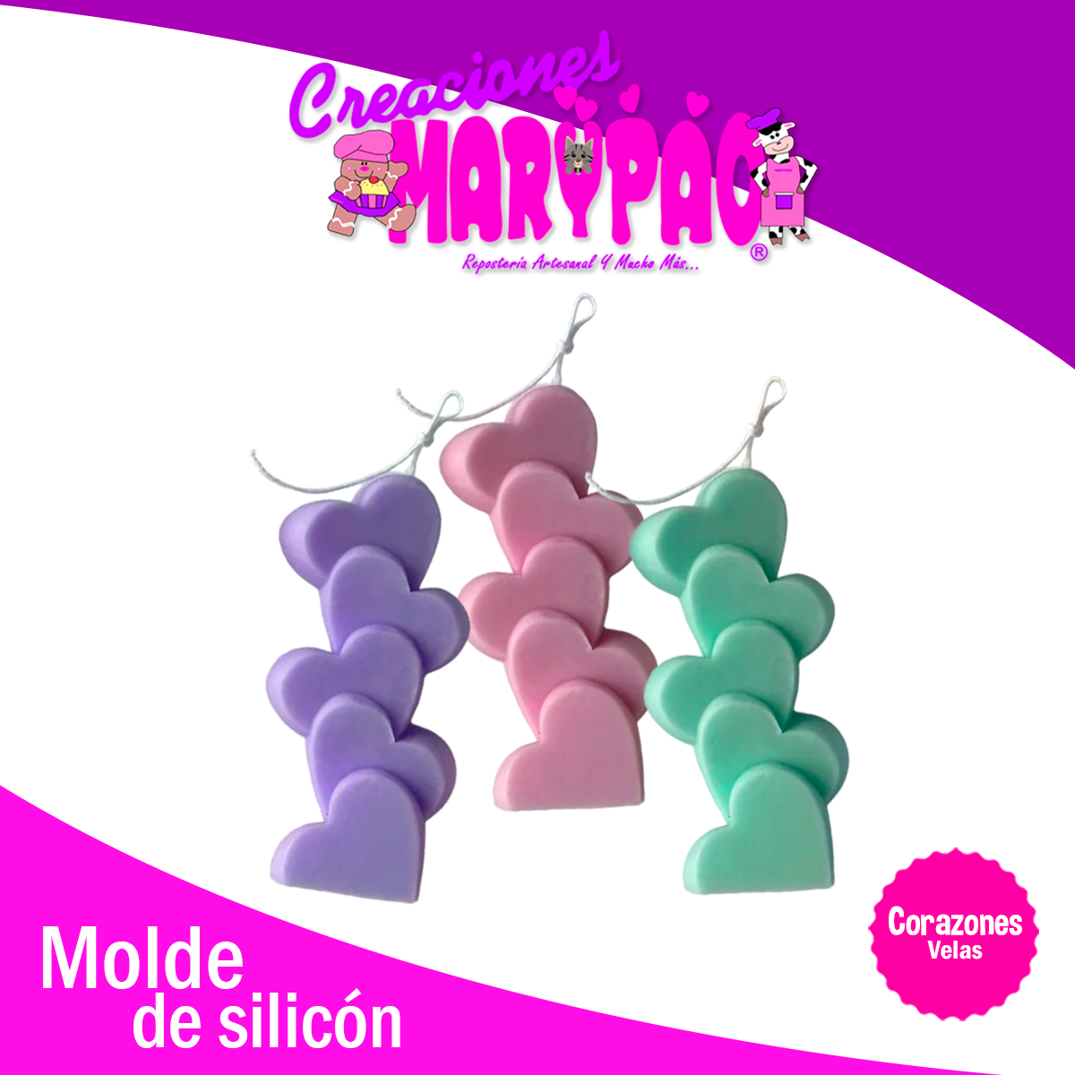 Moldes De Silicón Velas Corazones Amor