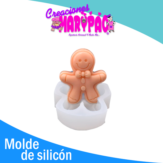 🎄 Molde de Silicón Muñeco de Jengibre Velas 8 cm🕯️