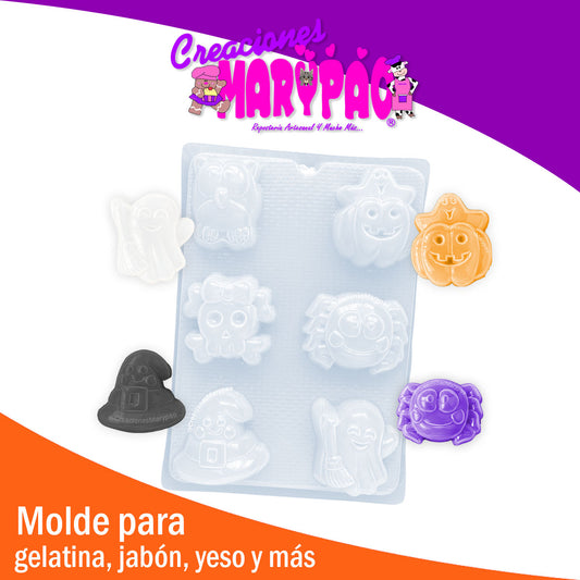 🎃 Molde Surtido Halloween (6 cavidades) 🕸️